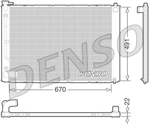 Radiator, racire motor DENSO DRM51011