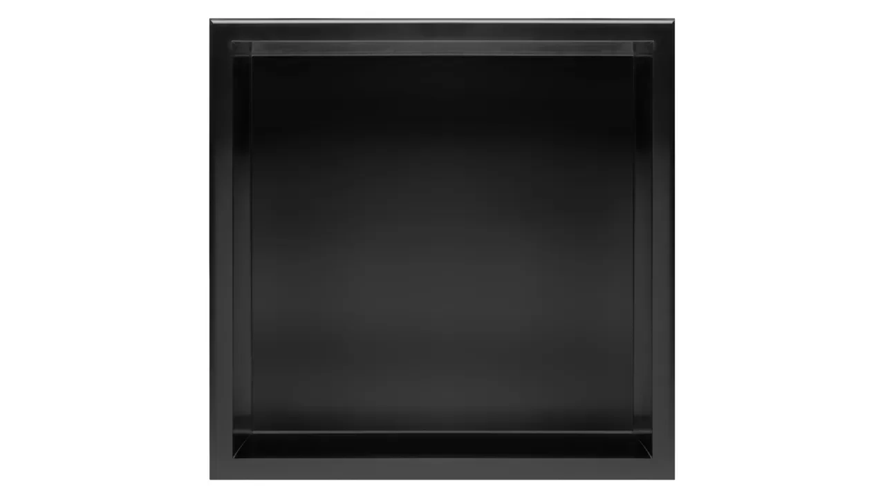 Raft baie incastrat 30x30 cm, negru mat, Rea