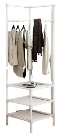 Raft de colț pentru haine alb