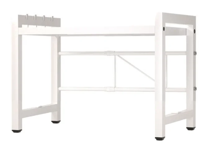 Raft extensibil pentru bucatarie polita ajustabila pe inaltime ALB