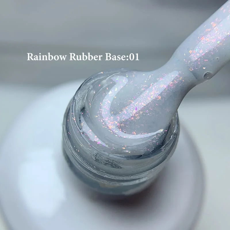 Rainbow Rubber Base Kievskaya 10ml- 01 Milky White Holographic - Everin