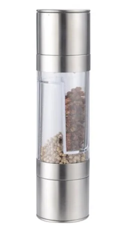 Rasnita 2 in 1 pentru piper si sare, Inox, Argintiu