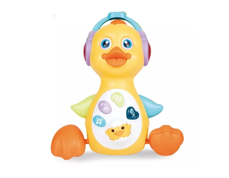 Ratusca interactiva dansatoare luminoasa si muzicala galbena