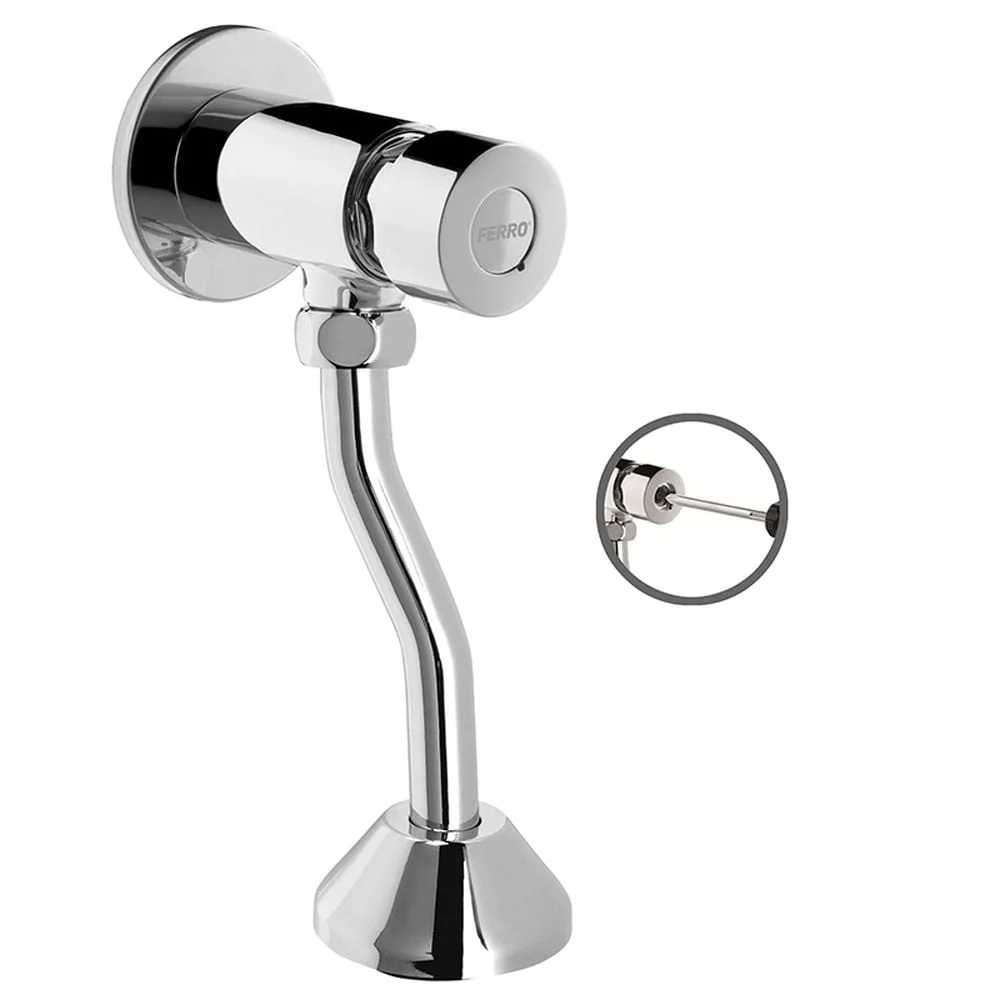 Robinet de clatire pisoar Ferro Presstige, cu temporizare, crom lucios