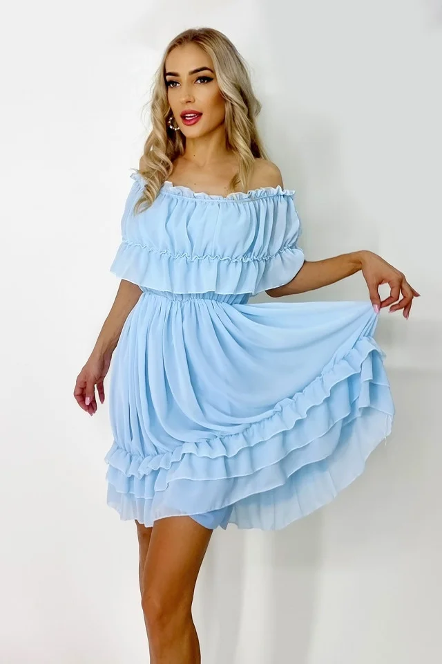 Rochie Divisim, vaporoasa, Albastru, Marime S/M