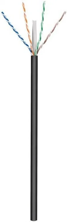 Rola cablu de retea cat.6 exterior UTP CCA 100m Negru, Goobay 57293