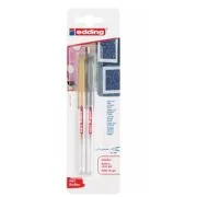 Roller Edding 2185 cu gel, varf 0. 7mm auriu/argintiu, blister