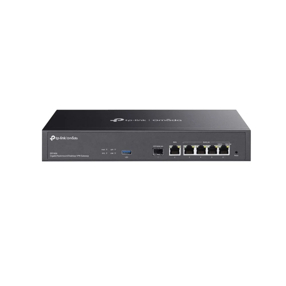 Router Gigabit VPN TP-Link Omada ER7406, 5× porturi Gigabit RJ45, 1× port Gigabit SFP WAN/LAN, 940 Mbps