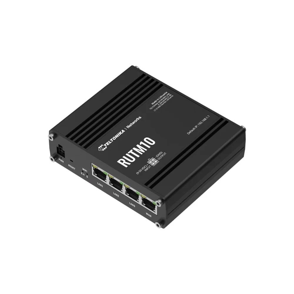 Router industrial cu 4 porturi WiFi 5 dual band Gigabit Teltonika RUTM10, 3 LAN/1 WAN, 867 Mbps, MU-MIMO, IoT