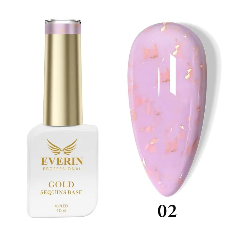 Rubber Base Everin Gold Sequins Collection 10ml- 02 - Everin