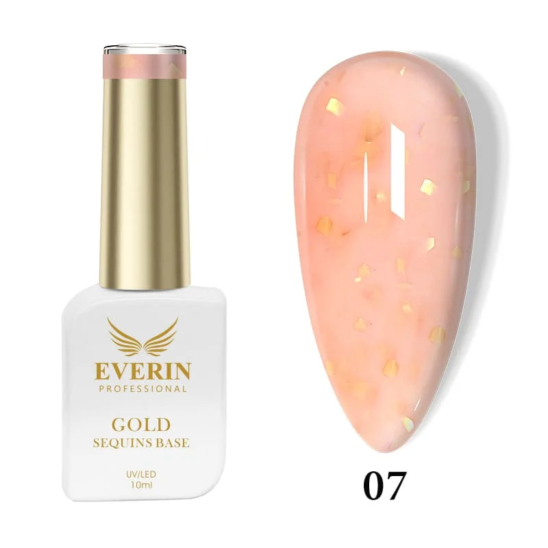 Rubber Base Everin Gold Sequins Collection 10ml- 07 - Everin