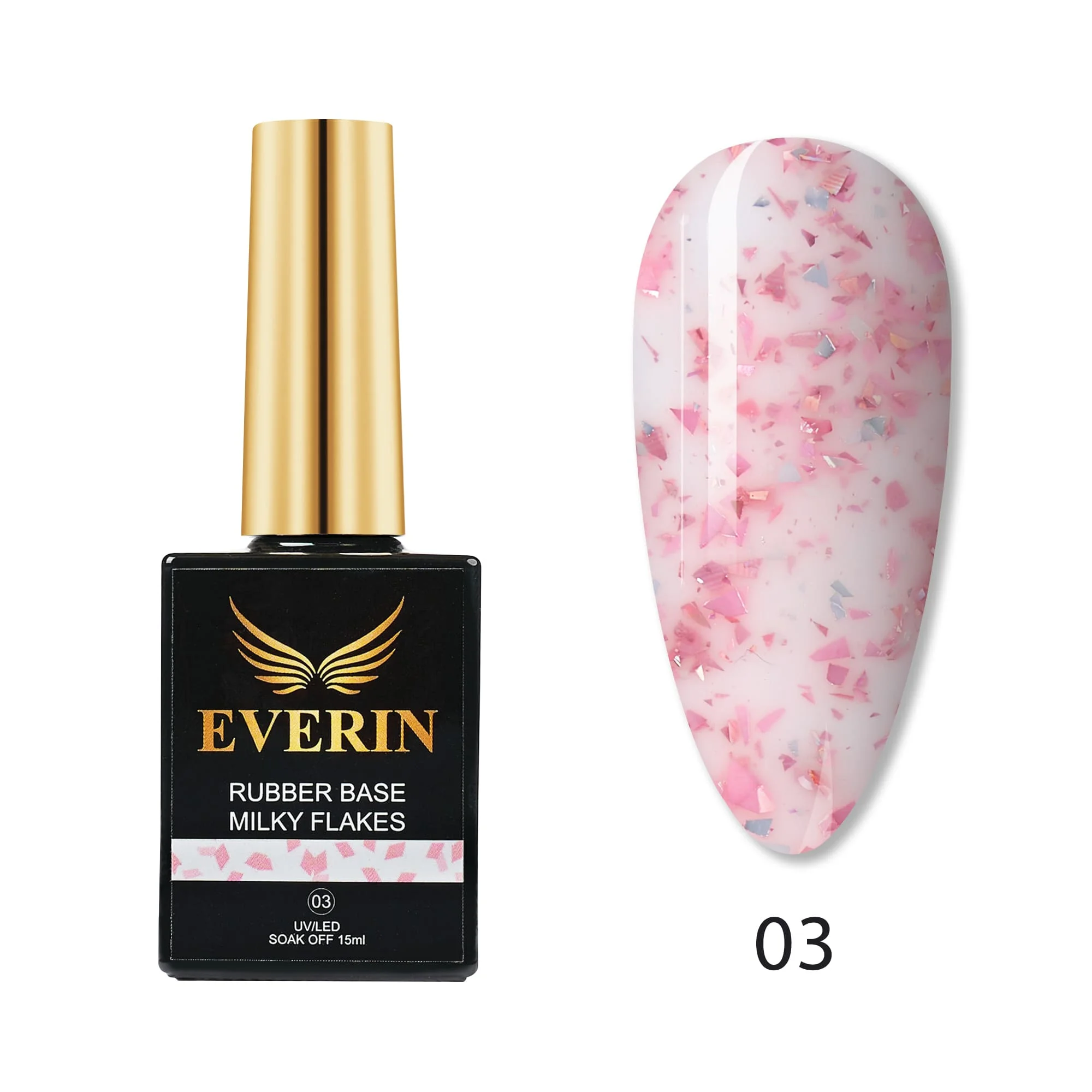 Rubber Cover Base Everin 15ml- MILKY FLAKES 03 - MF-03 - Everin.ro