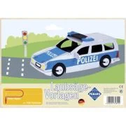 Sablon din lemn, masina de politie, pentru traforaj, dimensiunea A4, Pebaro 358S