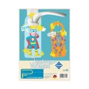 Sablon din lemn, semn de usa cu supereroi, pentru traforaj, dimensiunea A4, Pebaro 375/9S