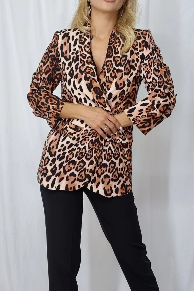 Sacou Annabel ghepard de lungime medie, marime universala S/M