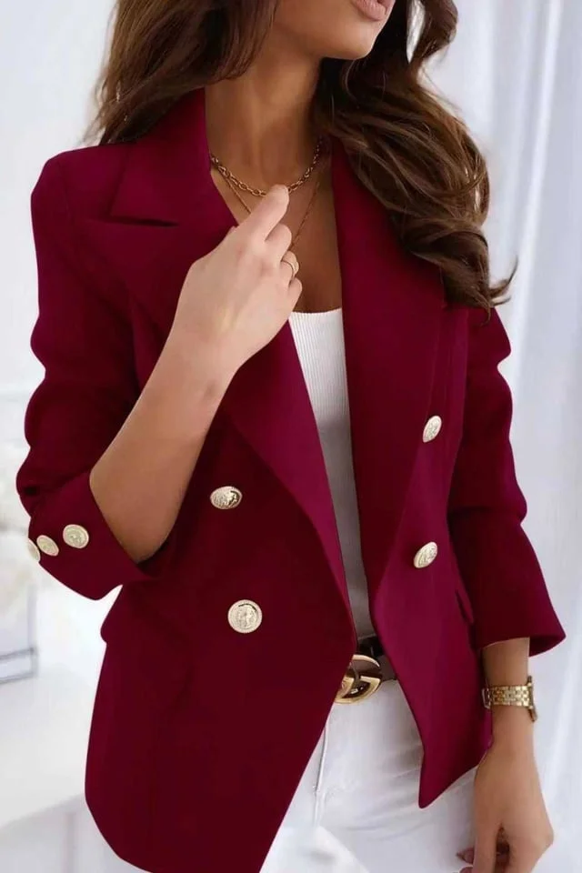 Sacou dama Zayre, cu butoni si buzunare decorative, Visiniu, Marime S/M