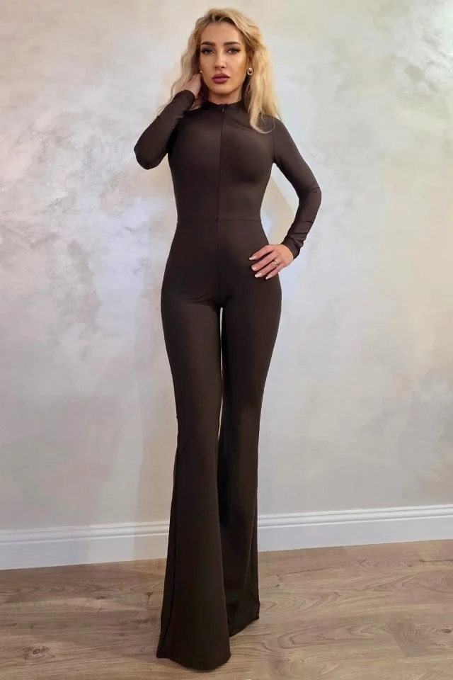 Salopeta evazata NALY, cu fermoar si guler tunica, MARO