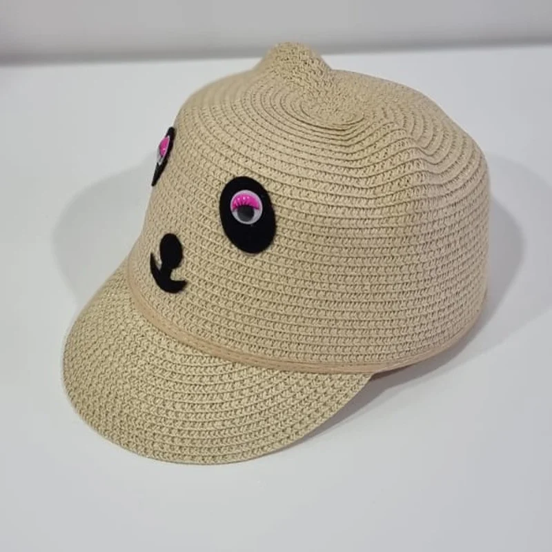 Sapca din paie de hartie cu urechiuse pentru fete