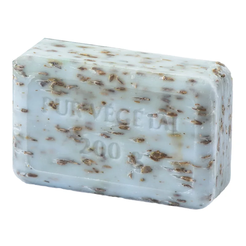 Sapun exfoliant cu flori de lavanda si ulei de migdale, 200g, Apidava