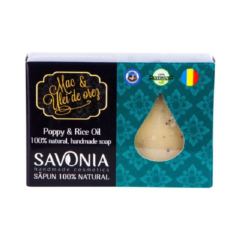 Sapun Natural Mac si Ulei de Orez, 90g, Savonia