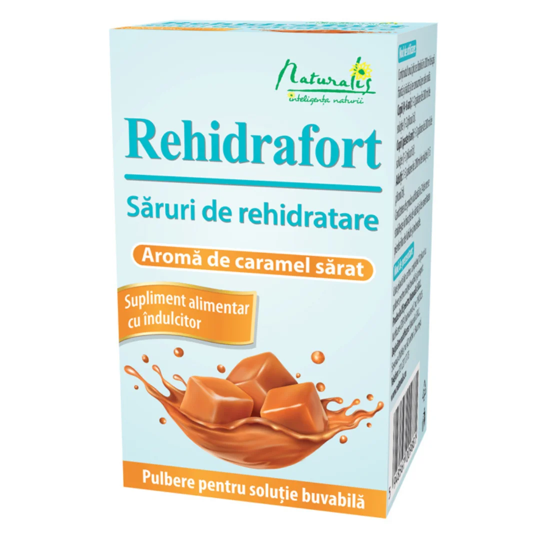 Saruri de rehidratare aroma caramel sarat, Rehidrafort, 10 plicuri, Naturalis