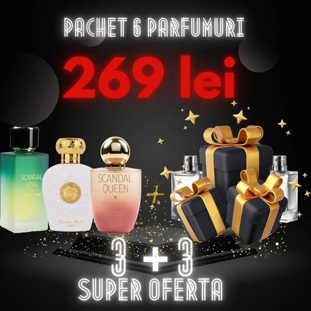 Scandal King + Scandal Queen + Opulent Musk + 3 parfumuri 100ml cadou
