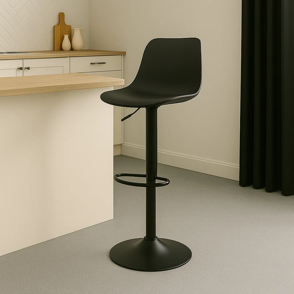 Scaun de bar Walden, PP negru, 40 x 43 x 100 cm