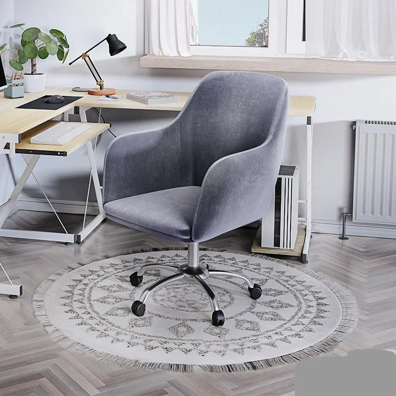 Scaun de birou Xever, catifea, Roz - Gri,  54 x 55 x 80