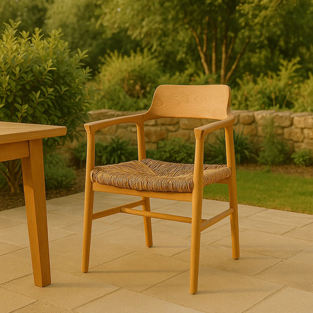 Scaun Denverone lemn de tec, Natura, 57x54x79cm