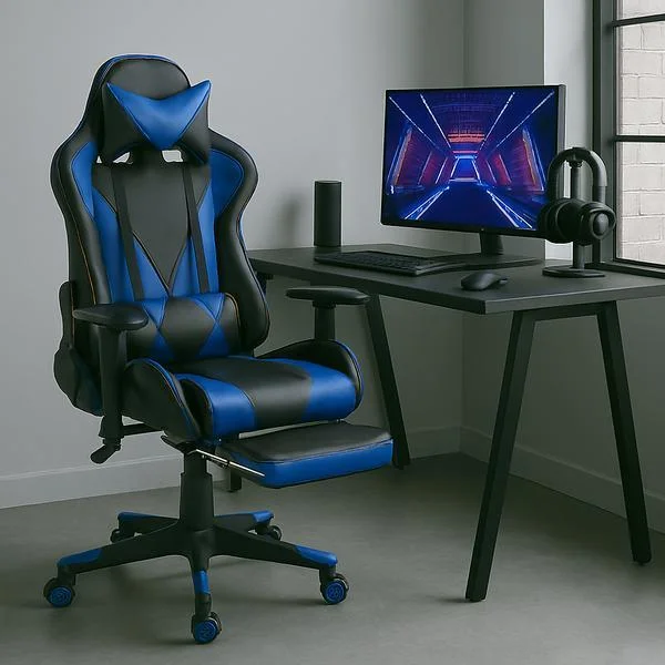 Scaun gaming US90 Suzuka negru-albastru - Unic Spot Ro