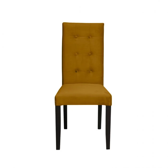 Scaun living TEO LUX, picioare lemn wenge, stofa galben, 46x60x98 cm