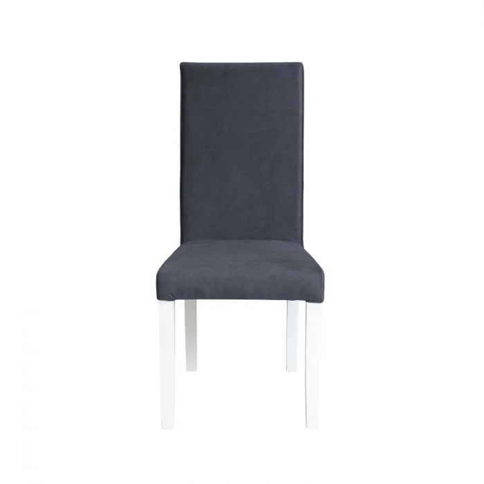 Scaun living TEO, picioare lemn alb, stofa z albastru, 46x60x98 cm