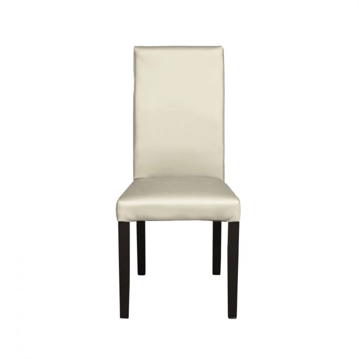 Scaun living TEO, picioare lemn wenge, piele ecologica crem, 46x60x98 cm