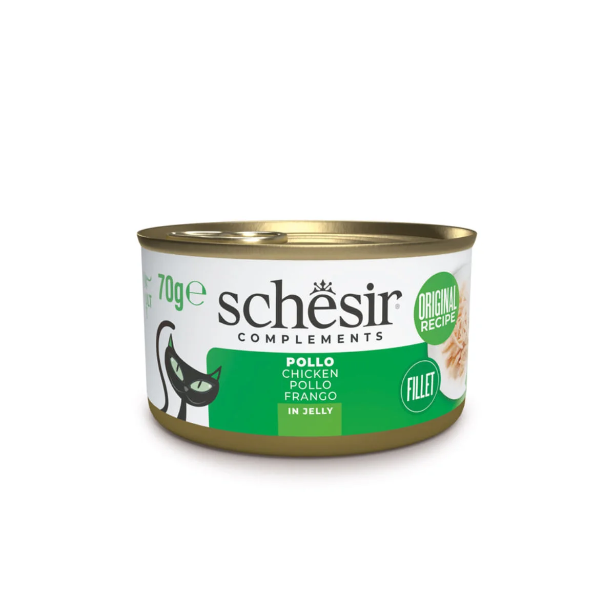 SCHESIR Complementary In Jelly, Pui, conservă hrană umedă pisici, (în aspic), 70g