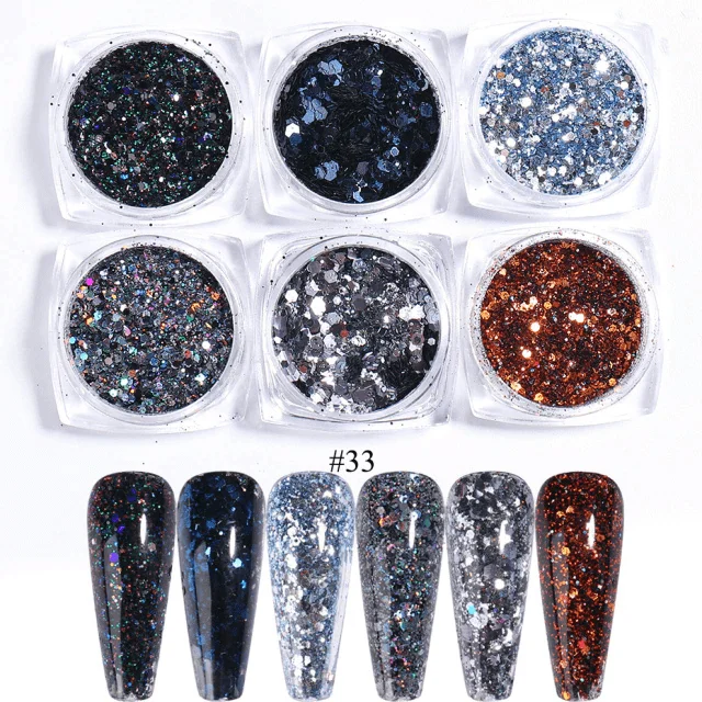 Sclipici si paiete set 6 culori SYG-4 - SYG-4 - Everin.ro