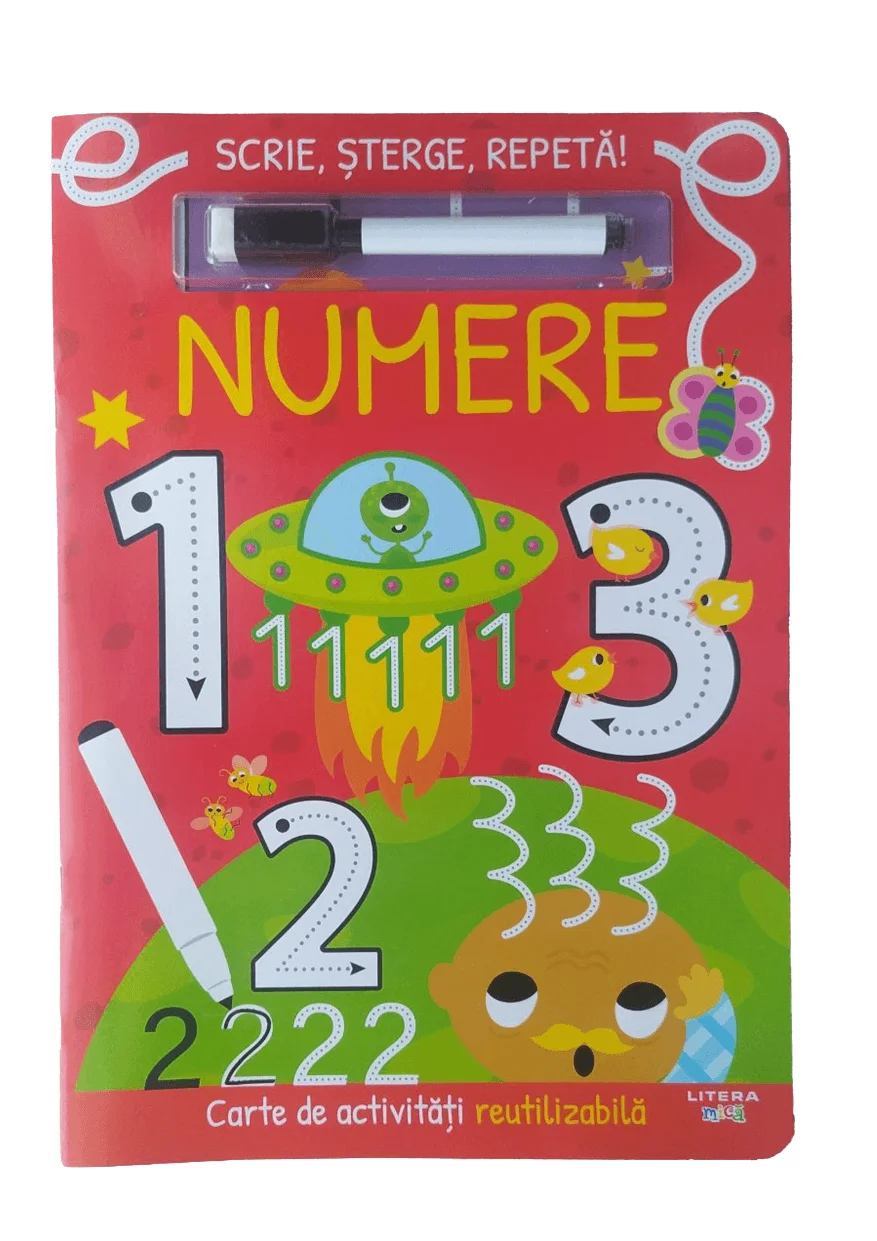 Scrie, sterge, repeta! Numere. Carte de activitati reutilizabila