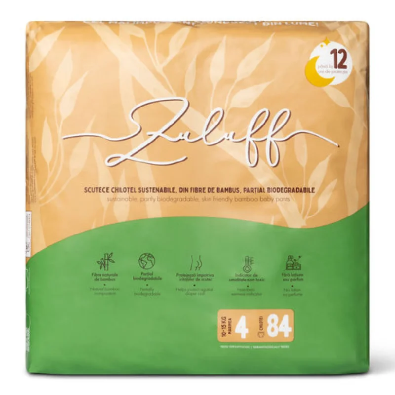 Scutece chilotei din bambus, marimea 4, 10-15kg, 84 bucati, Zuluff