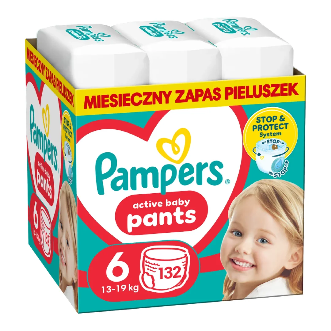 Scutece chilotel Active Baby Pants Nr.6, 13-19 kg, 132 bucati, Pampers