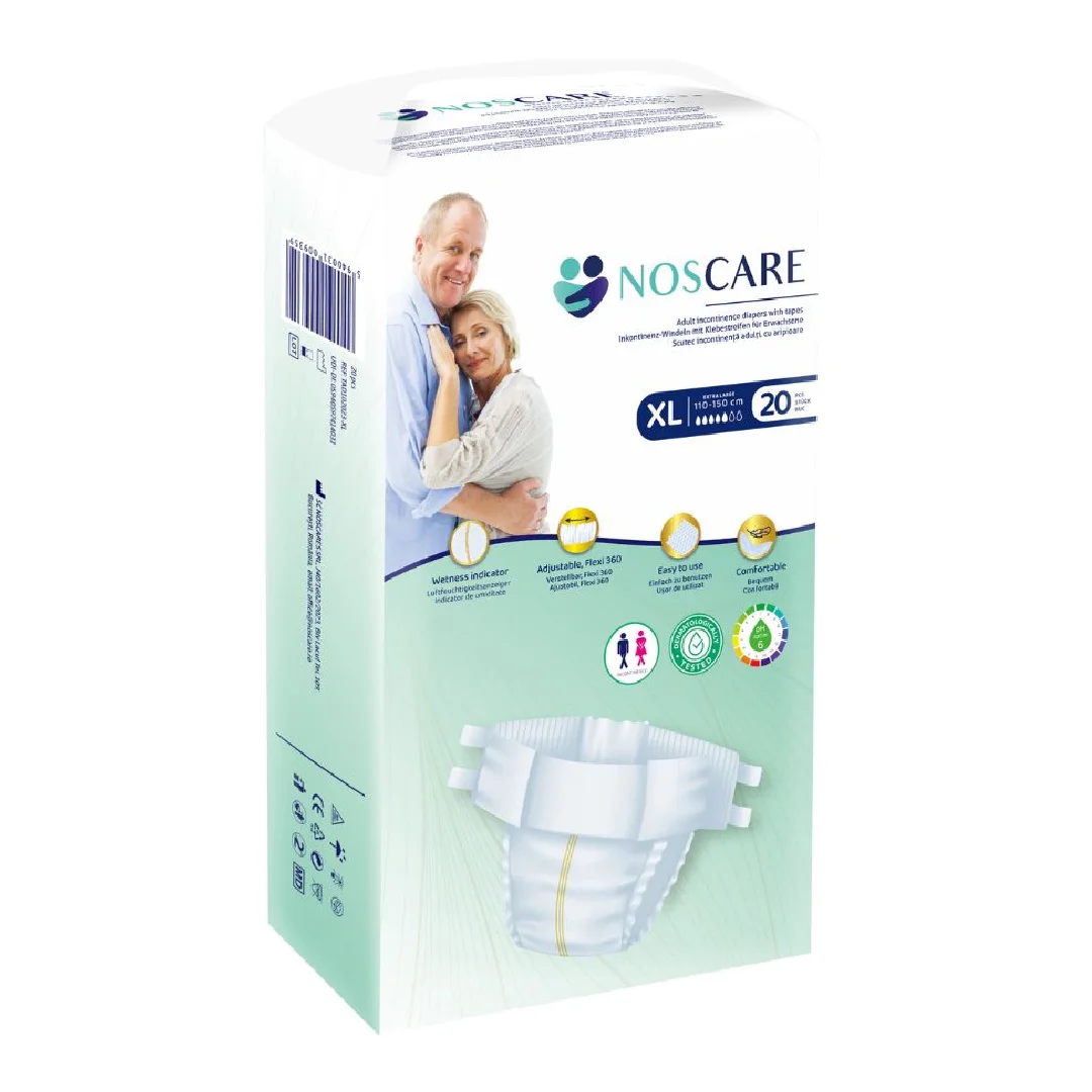 Scutece de incontinenta cu aripioare, marimea XL, 20 bucati, Noscares