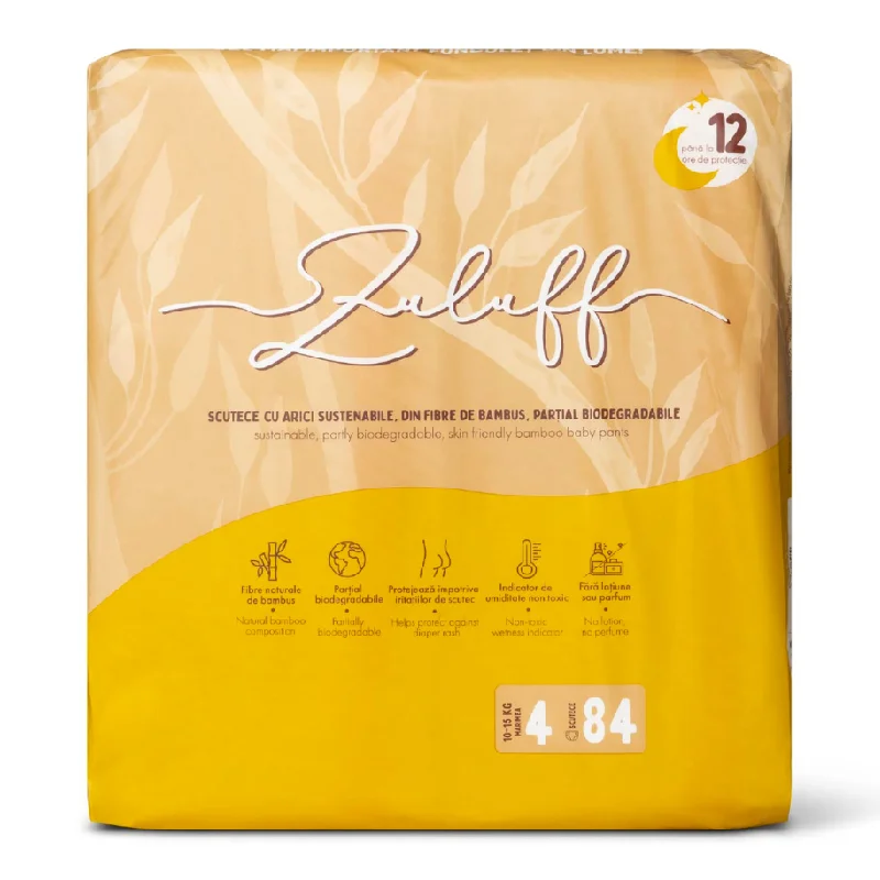 Scutece din bambus, marimea 4, 10-15 kg, 84 bucati, Zuluff