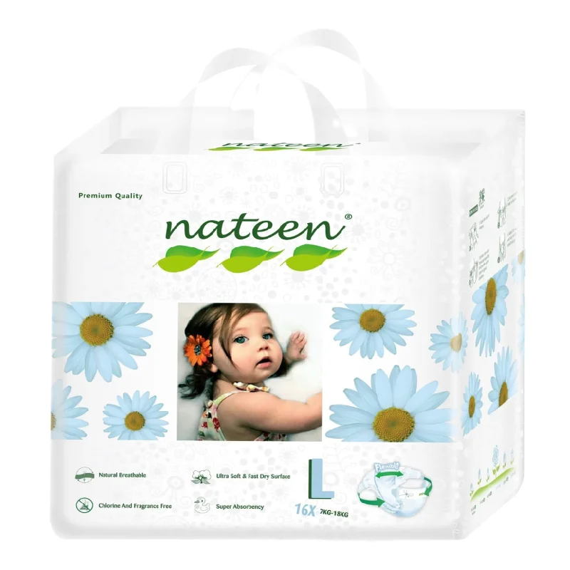 Scutece hipoalergenice Flex&Fit Premium, L, Nr.4, 8-14kg, 16 bucati, Nateen