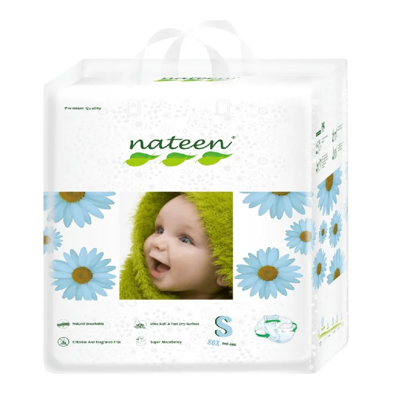 Scutece hipoalergenice Flex&Fit Premium, S, Nr.2, 4-6kg, 80 bucati, Nateen