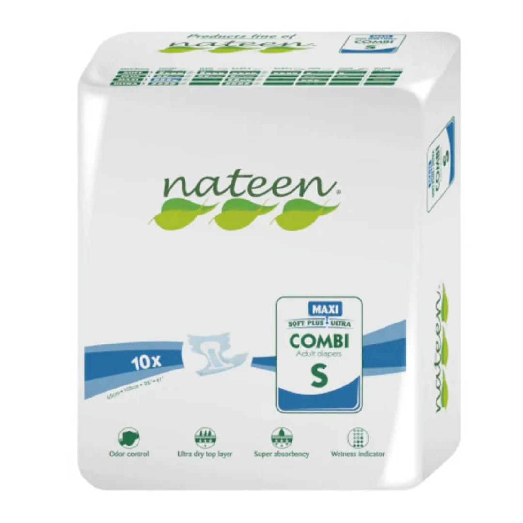 Scutece pentru adulti Combi Maxi Line, marimea S, 10 bucati, Nateen