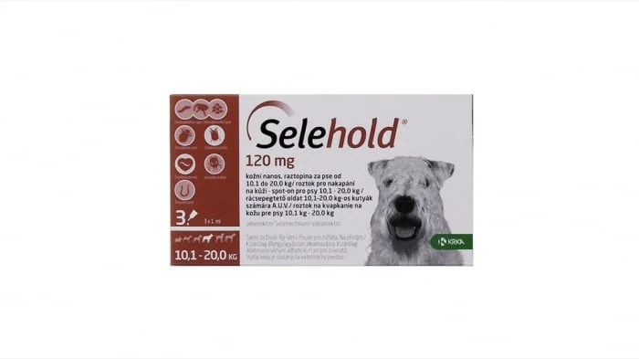 Selehold pentru caini 120 mg   ml (10.1 - 20 kg), 3 x 1 ml