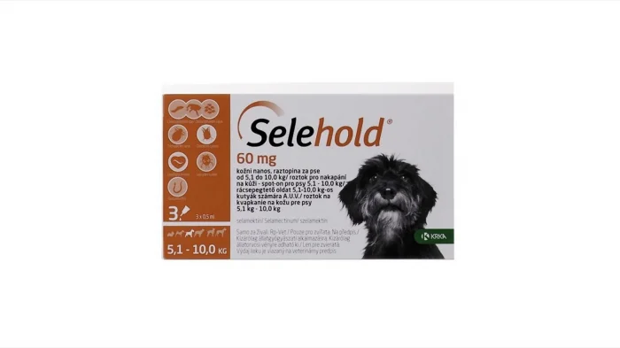 Selehold pentru caini 60 mg   ml (5 - 10 kg), 3 x 0.5 ml