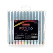 Set 10x Pix cu gel Radius Penzo, 1. 0mm, cu capac, corp transparent, blister 12 culori