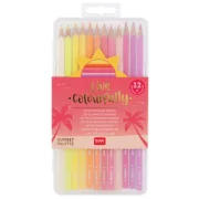 Set 12 creioane de colorat Live colourfully, Magenta, Legami