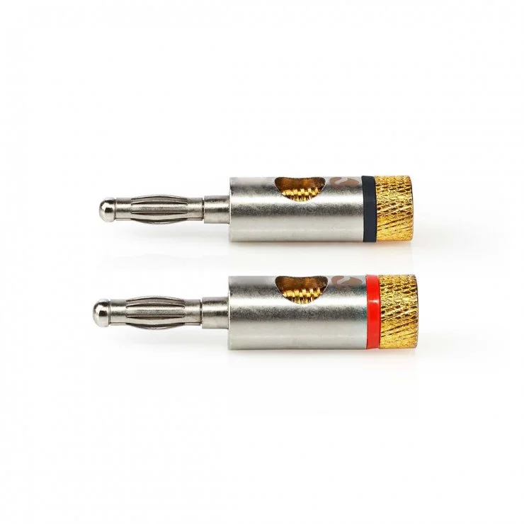 Set 2 buc conector banana aluminiu, Nedis CATB26900GD