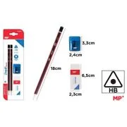 Set 2 creioane Main Paper, HB, radiera, ascutitoare cu container, blister