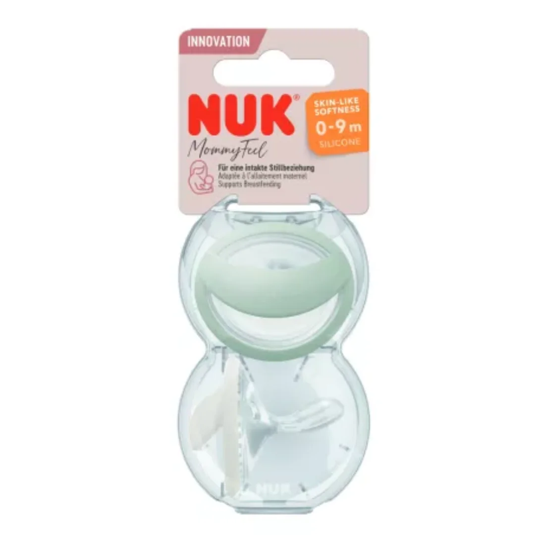 Set 2 suzete din silicon Mommy Feel, verde, 0-9 luni, Nuk